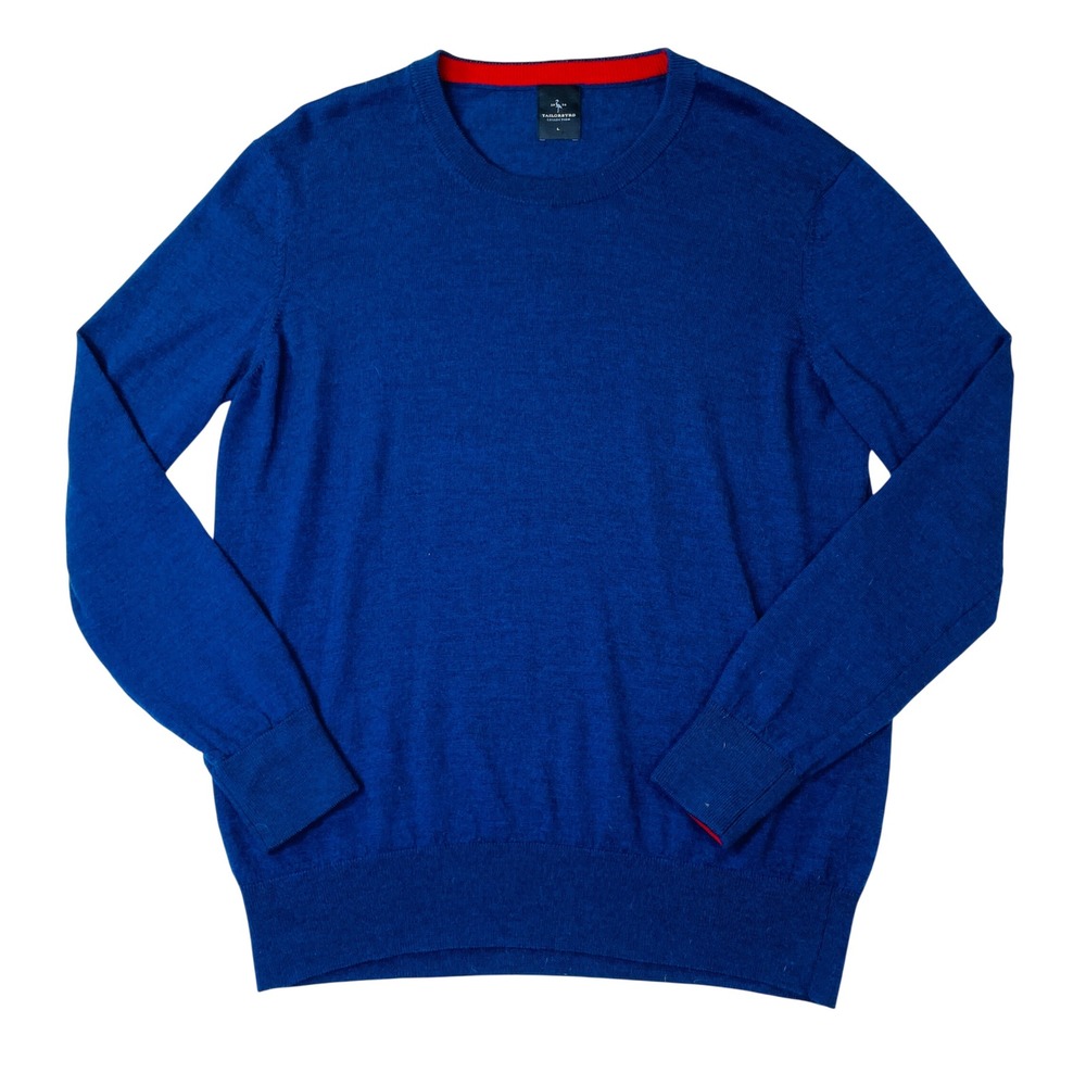 Tailorbyrd Collection Mens Blue Crewneck Sweater Large Long Sleeve Pullover